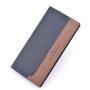 HR294 Men's Youth Long Wallet New Fashion Combination Color Contrast Multi Card Frosted Soft Leather Clip Open PU Leather Wallet