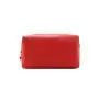Wholesale plain pu leather makeup bag medium organizer red cute makeup kit pouch
