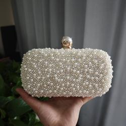 Evening Clutch Bag for Women Pearl Clutch Purse Handbag Wedding Party Bridal Banquet Bag Ladies Purse Evening Bags