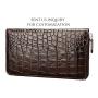 OEM Customized Custom Men's Luxury Real Genuine Alligator Crocodile Skin Leather Long Wallets Casual Zipper Wallet Cutch For Men