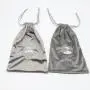 Custom Embroidery Logo Velvet Drawstring Dust Cloth Shoe Bag Large Gray Velvet Gift Shopping Bag For Shoe