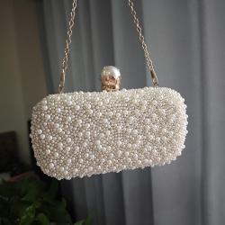 Evening Clutch Bag for Women Pearl Clutch Purse Handbag Wedding Party Bridal Banquet Bag Ladies Purse Evening Bags