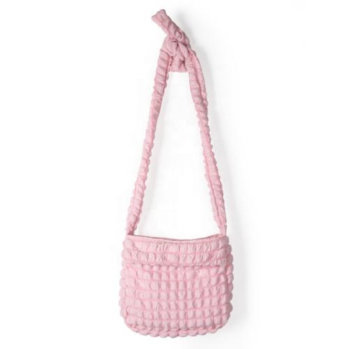 New design shoulder Messenger bag new design cloud bag wrinkle plaid large capacity bowknot nylon bag