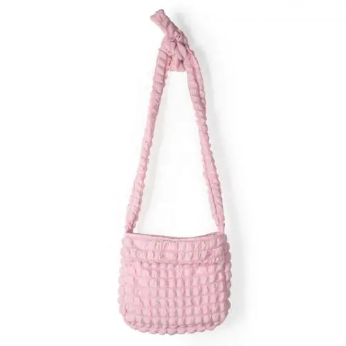 New design shoulder Messenger bag new design cloud bag wrinkle plaid large capacity bowknot nylon bag
