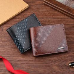 New men's wallet short multi-card fashion leisure money clip male youth thin section two fold horizontal soft leather wallet