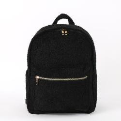 Keymay RTS Pink Brown Black Plush Sherpa School Bags Kids Backpack Boys Girls Students Furry Teddy Backpack School Backpack