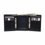 Men's Trifold Chain Wallet with Id Window and Credit Card Pockets Minimalist Genuine Leather Biker Chain Wallet