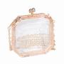 HR402 Transparent Women's Trendy Acrylic Mini Box Bag Retro Cross Body Chain Small Bag Pearl Lock Buckle Dinner Clutch Handbag