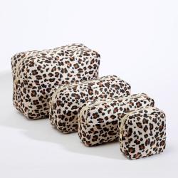 High Quality Custom Printing Self-adhesive Portable Travel Bag Leopard Printed Cosmetic Bag