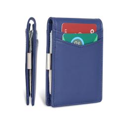 2024 New Front Pocket Men'S Wallet Thin Slim Minimalist Money Clip Wallet Pu Rfid Blocking Wallets