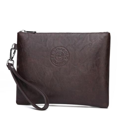 ZR362 New Business Leisure Men's HandBag Retro Style Soft PU Leather Mobile Case Wallet Litchi Pattern Phone Handbag