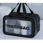 Dry wet separation double-layer transparent large makeup bags ladies travel wash bag