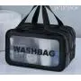 Dry wet separation double-layer transparent large makeup bags ladies travel wash bag