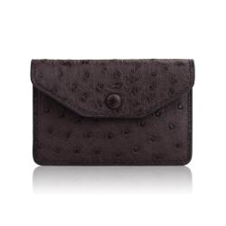 Cartera De Hombres ODM Minimalist Luxury Designer Genuine Ostrich Skin Card Holder Wallet Men Women's Business Mini Card Case