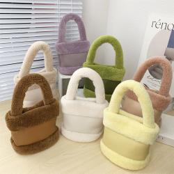 Soft Plush Ladies Designer Bags Bucket Type Womens Purses And Handbags Magnetic Button Bag Women Bag Handbag CY74317