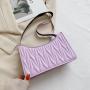 Custom Logo Designer Fashion Ruched Crossbody Bag China Wholesale PU Ladies Purses Girl Pure Color Square Hand Bag