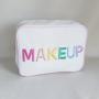 Custom Logo Design Canvas Zipper Pouch Solid Color Plain Make Up Pouches Reusable Cosmetic Makeup Bags Cotton Canvas Bag