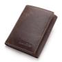 OEM193 Genuine Cow Leather Men Wallets ID & Credit Card Holders Note Compartment Short Wallets Vintage Purses For Male