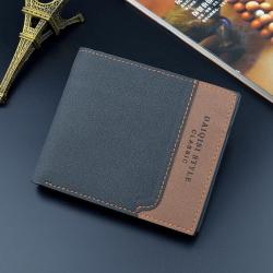 ZR729 Men Short Wallet Card Holder Card Positions Case Open Frosting Purse Retro Money Clip Billfold Dollars PU Open Wallet