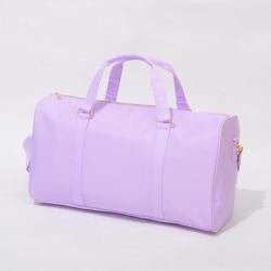 Stock lilac Nylon duffle bag with Glittering chenille letter patches duffle bag travel handbag nylon bag