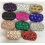 New diamond-encrusted hollowed-out diamond women's bag glass stone clutch bags golden evening bag in stock