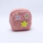 Keymay Small Cute Cosmetic Bag Women Teddy Velvet Travel Toiletry Bag Sherpa Zipper Pouch Plush Fluffy Makeup Bag