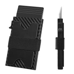 New Metal Pop Up Card Holder Wallet with Cash Band RFID Blocking Slim Metal Card Holder for Men