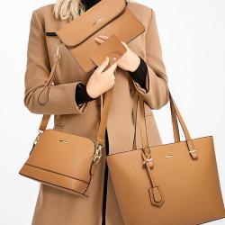 2024 New Luxury Designer Pu Leather Ladies Hand Bags Set 4 In 1 Handbag Sets trendy bags