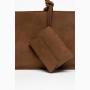 Customize Luxury Stylish Large Capacity Suede Womens Tote Bags With Pouch Fashion Vegan Leather Custom Logo Womens Handbags