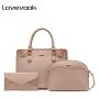 LOVEVOOK wholesale hot sale handbag women PU leather shoulder crossbody bag ladies clutch wallet 3 pcs bag set2021