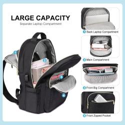 LOVEVOOK fashion Quilted 15.6in large ladies Backpacks Business Work Travel school Bookbag with USB laptop backpacks for women
