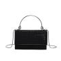 Simple Casual Water Diamond Small Square Bag for Women's 2024 Summer New Trend Shining Chain Handhag One Shoulder Crossbody Bag