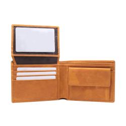Nice genuine leather slim coin wallet men's id wallet RFID blocking