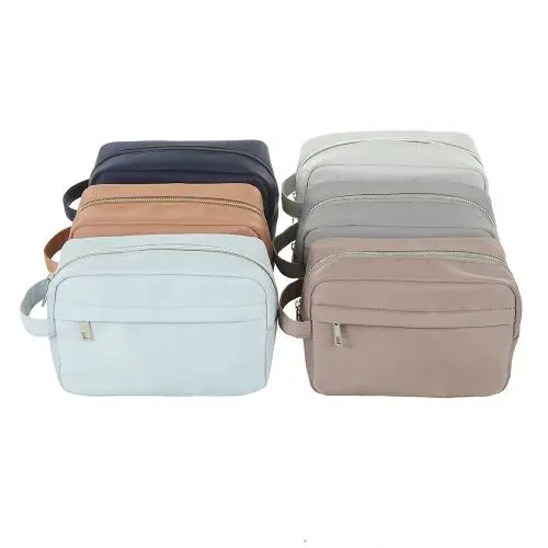 Men's Travel Toiletry Wash Bag Portable Handle Sanitary Zipper Pouches for Men Custom Logo Print Design Travel Pouch
