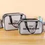 Custom Logo Travel Transparent Waterproof Zipper Wash Bags Double Layer Large Capacity EVA Clear Cosmetic Toiletry Bag wholesale