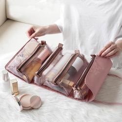 Gelory Hanging Fold Makeup Cosmetic Bag Travel Organizer Portable Bathroom Storage Bag