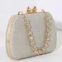 New fashion rhinestone handle handbag lady metal crossbody bag women beautiful evening bags glitter fabric clutch bag