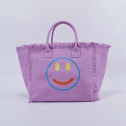 Hot Selling Custom Design Wholesale Fashion Tassel Purple Large Capacity Ladies Portable Shopping Travel Beach Tote Bag