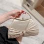 evening bag 2024 Hot Selling Satin Wrinkle Bag Party Bride Wedding Banquet Fashion Gold Bowknot Evening Bags Handbag For Ladies