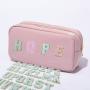 2021 RTS  Beauty New Arrivals 18 Color Stock Available Nylon Cosmetics Bags Promotional Waterproof Toiletry Bag Pink Make Up Bag