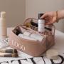 Custom luxury pu leather travel casual waterproof toiletry makeup bag make up case cosmetic bags for zip pouch