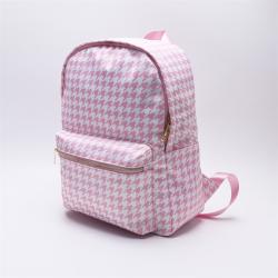Keymay Lovely Cute Custom Houndstooth Printing Teenager Girls Students Waterproof Nylon Backpack School Bags