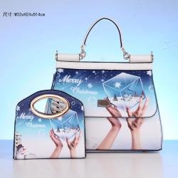 hot textures handbag for women cute luxury printing ladies bag chicken tracks designer bag set Unique Christmas gift girl bag