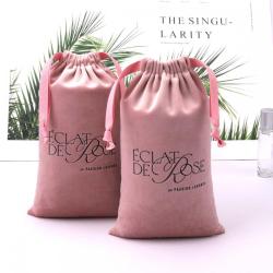 Custom Logo Printing Plush Velvet Watch Perfume Packaging Pouch Luxury Soft Rose Gold Jewelry Velvet Pouch
