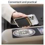 ZF207 New Metal Leather Hidden Pull Out Phone Holder Universal Desktop Magnetic Card Case