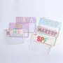 Keymay Custom Letter Clear Toiletry Bag Transparent Nylon Zipper Pouch Chenille Letter Patches Makeup Bag PVC Cosmetic Bag