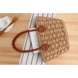 ZR781 Beach Bag Handbag Women Fashion Handmade Half-Round Rattan Woven Straw Summer Messenger Crossbody Bag Girls Lady Straw Bag