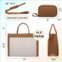 LOVEVOOK 2pcs/set Fashion Quilted 15.6 in Waterproof Work Bag Travel Business Shoulder Tote Bag Handbag  Laptop Bags for Women