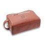 Custom brand vintage leather travel toilet bag, high quality vegan leather wash bag for men