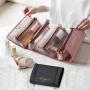 wholesale portable organize women girl canvas organizer 4 in 1 foldable detachable toiletry travel makeup bags cosmetic bag